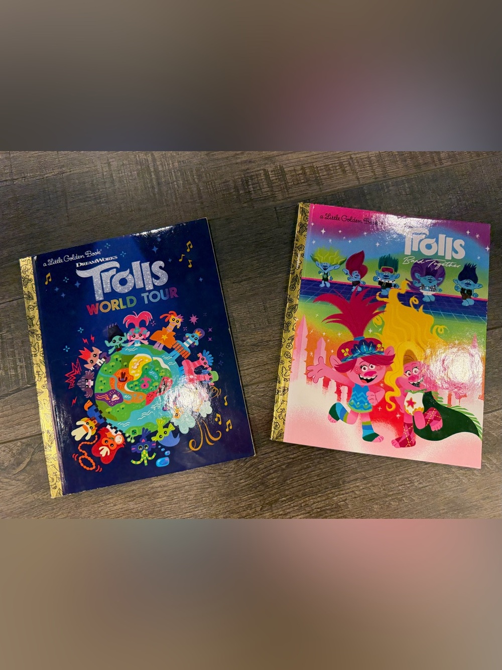 Bundle of 2 DreamWorks Trolls Little Golden Books Hardcover Children’s Books